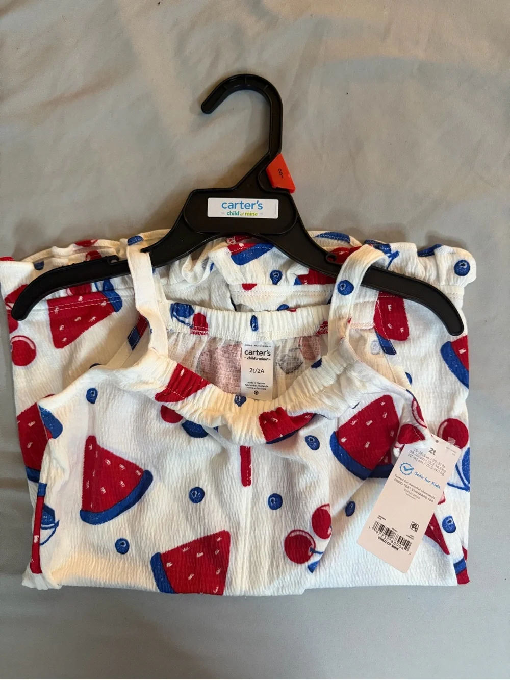 Carters Child of Mine BNWT toddler girl romper with cherries and watermelon